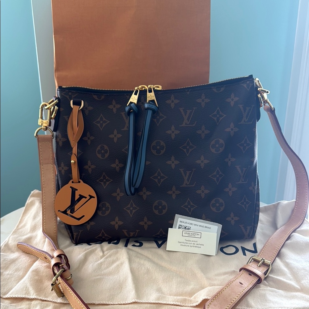 Louis Vuitton Monogram Crossbody in Brown with Tan and Gold Accents